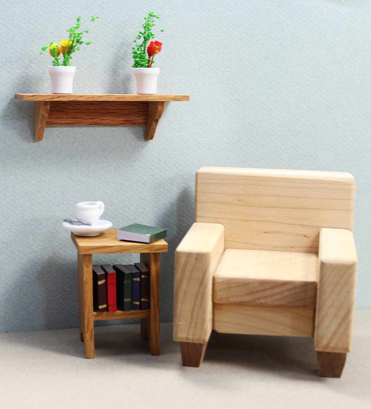 Mini Oak Long Wall Shelf